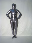 Unisex Dark Silver Shiny Metallic Zentai Catsuit Unisex Dark Silver Shiny Metallic Zentai Catsuit
